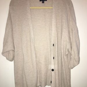 BEIGE 3/4 LENGTH CARDIGAN